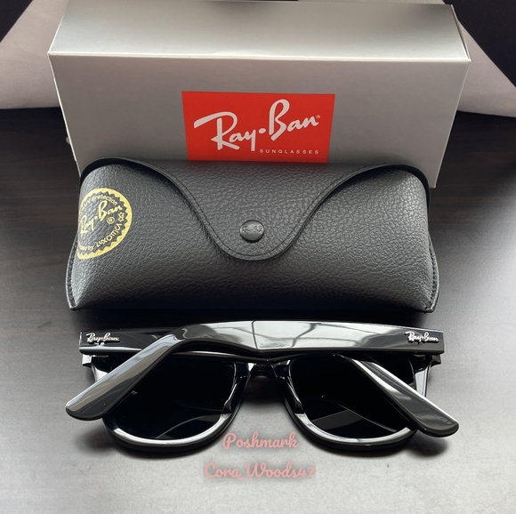 Ray Ban Wayfarer Black Lenses RB2140 Black Frame 50 / 54 Unisex New - Picture 6 of 16